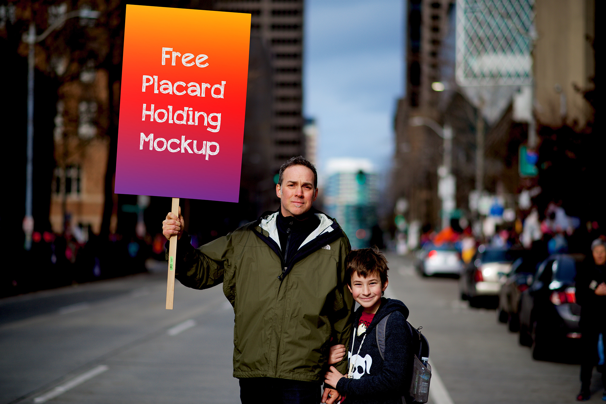 free-placard-holding-mockup